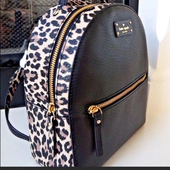 kate spade leopard backpack